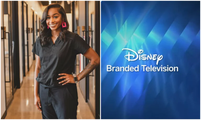 Atiya Henry em reunião com a equipe de produção da Disney Branded Television
