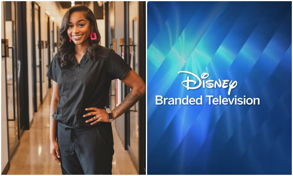 Atiya Henry em reunião com a equipe de produção da Disney Branded Television