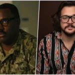Bashir Salahuddin e Michael Strassner ao lado de Nina Concepción no set de Ruthie entra para um culto da morte