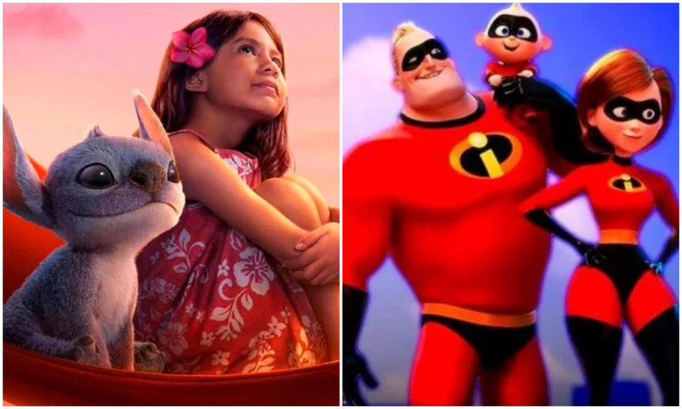 Logotipos das franquias Lilo & Stitch e Os Incríveis da Disney e Pixar.