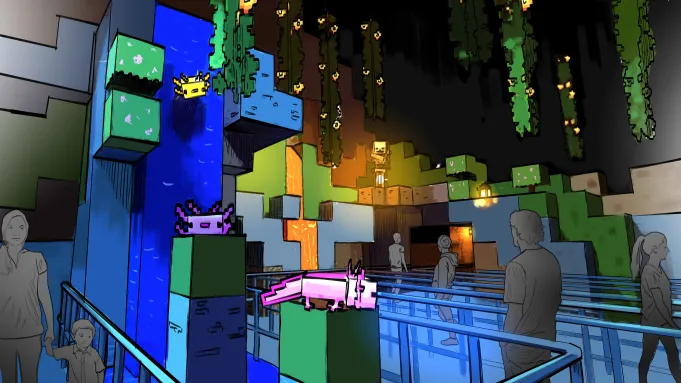 Minecraft define abertura de parque temático para 2027 com foco em interatividade e sobrevivência.