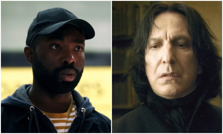 Paapa Essiedu posa para foto durante o anúncio oficial de sua escalação como Severus Snape na série Harry Potter da HBO Max, ao lado de Alan Rickman.