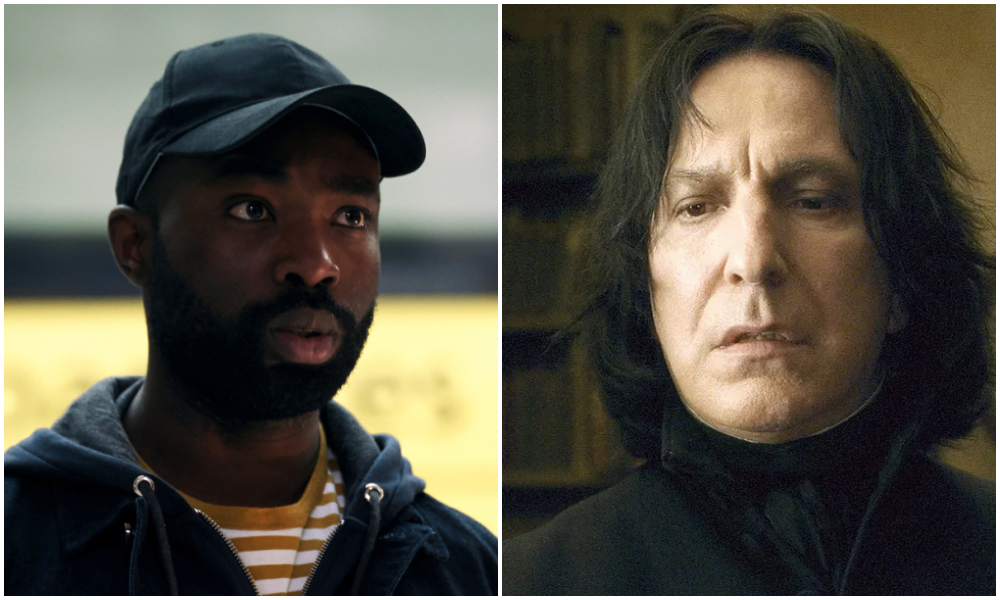Paapa Essiedu posa para foto durante o anúncio oficial de sua escalação como Severus Snape na série Harry Potter da HBO Max, ao lado de Alan Rickman.