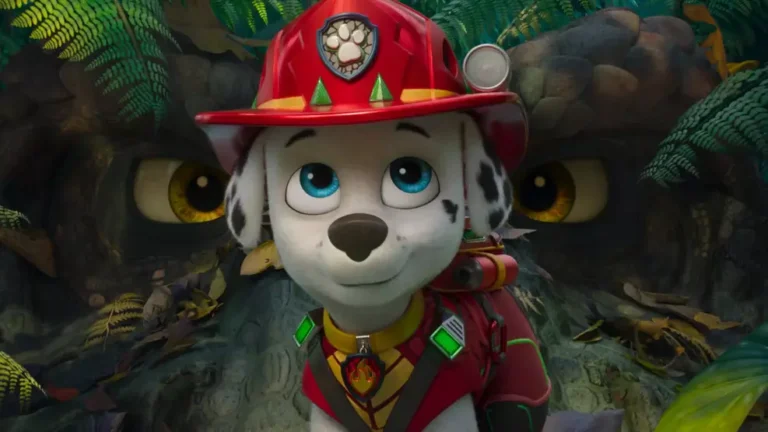 Cães da Patrulha Canina interagem com dinossauros na ilha do novo filme