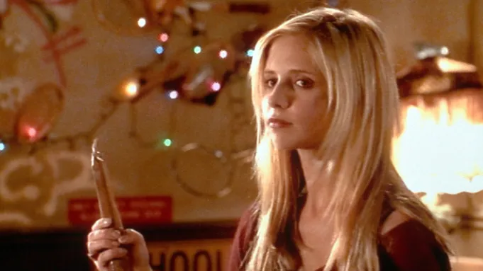 Atriz Sarah Michelle Gellar que interpretou Buffy a Caça-Vampiros em evento promocional.