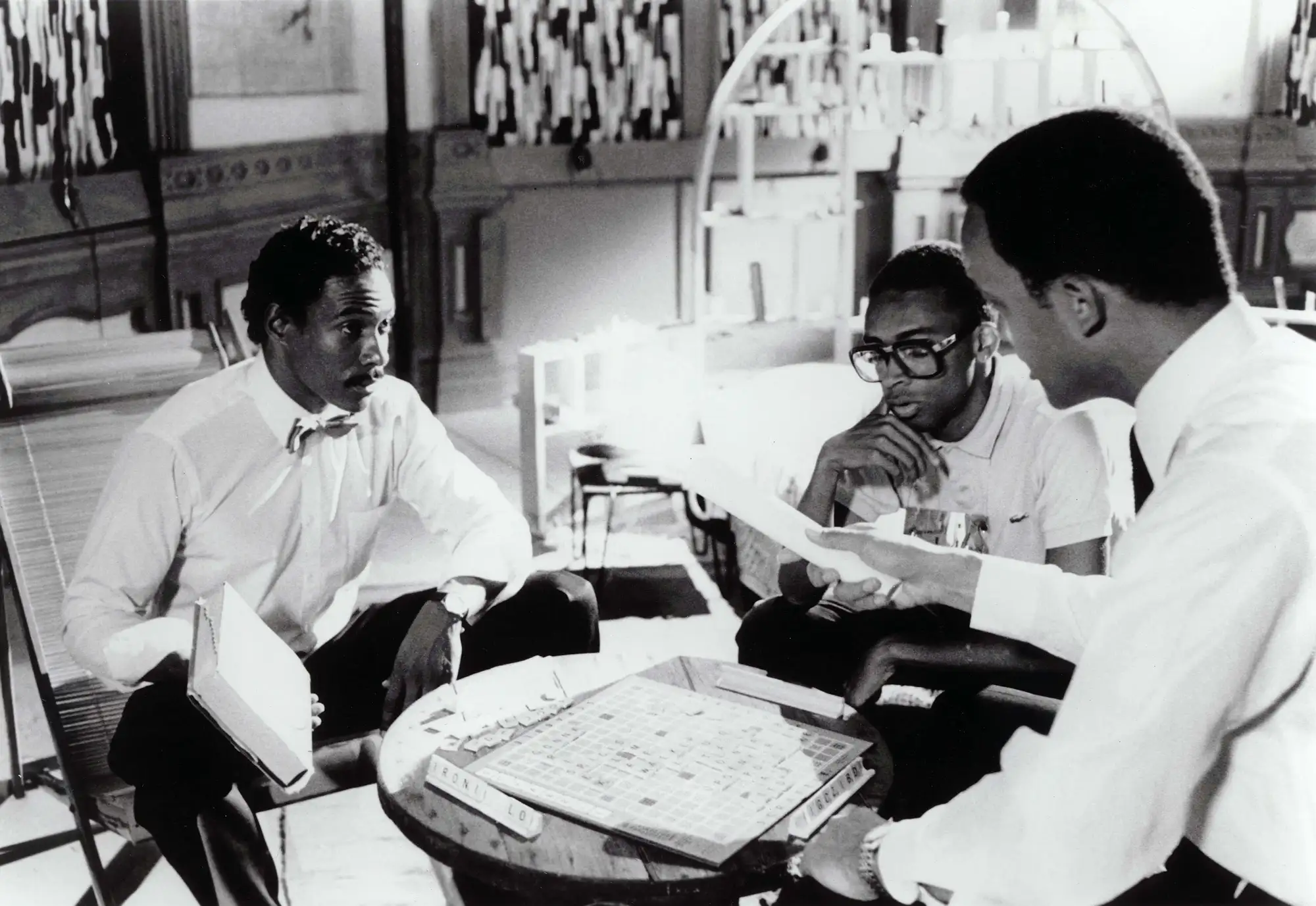 John Canada Terrell as Greer Childs, Spike Lee as Mars Blackmon, and Tommy Redmond Hicks as Jamie Overstreet in 'She's Gotta Have It'.
