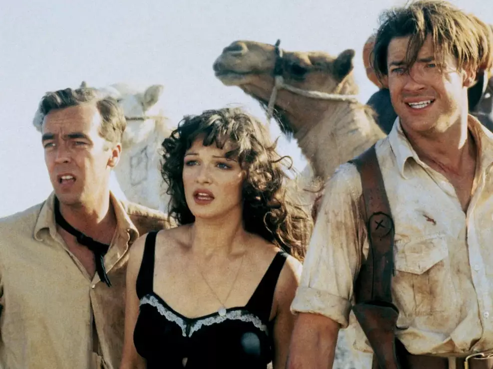 Brendan Fraser caracterizado como Rick O'Connell em A Múmia 4