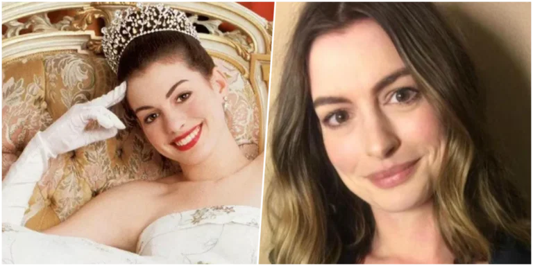 Imagem de Anne Hathaway em evento promocional relacionado a O Diário da Princesa e projetos recentes da atriz em Hollywood