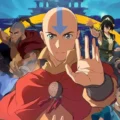 Logotipo da animação Avatar: A Lenda de Aang em fundo digital