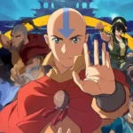 Logotipo da animação Avatar: A Lenda de Aang em fundo digital