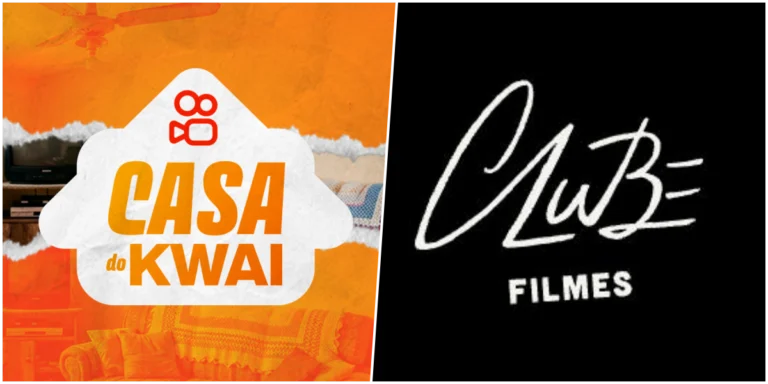 Logo Casa do Kwai a (esquerda) e a (direita) logo da distribuidora Clube Filmes