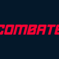 Logotipo do canal Combate em destaque com lutadores de MMA ao fundo.