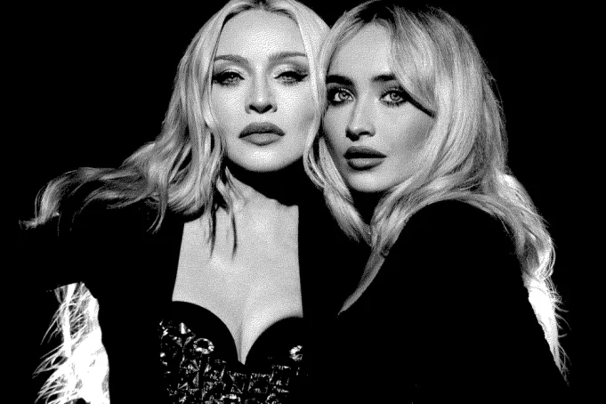 Madonna e Sabrina Carpenter durante divulgação de Confessions II com performance de Bring Your Love em evento musical