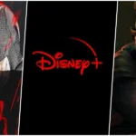 Imagem com “Demolidor: Renascido – 2ª Temporada” à esquerda, logotipo da Disney+ ao centro e “Star Wars: Maul – Lorde das Sombras” à direita, destacando estreias de maio de 2026