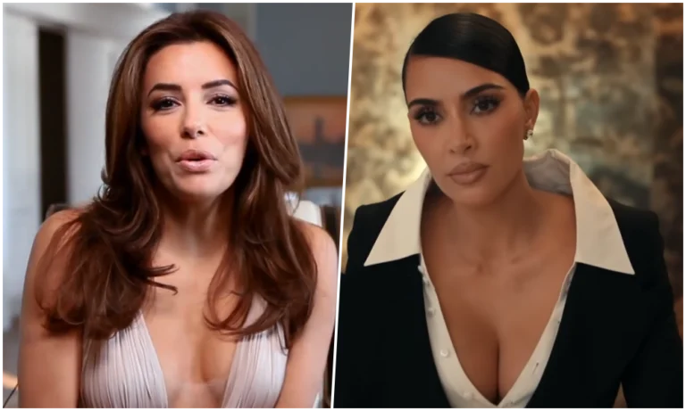 Eva Longoria e Kim Kardashian no set de The Fifth Wheel