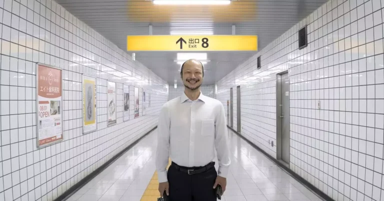 Cena do teaser de Exit 8, terror japonês ambientado em metrô infinito