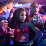 Atriz Duda Santos em cena do filme Funk, dirigido por Aly Muritiba, que retrata a ascensão de uma cantora no Rio de Janeiro.