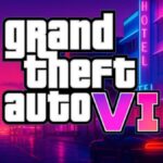 Logo oficial de GTA 6 em fundo escuro representando o novo lançamento da Rockstar