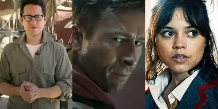 Cena de mistério com Glen Powell e Jenna Ortega em The Great Beyond