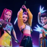 Integrantes do grupo KATSEYE se apresentam no palco Shara durante o Coachella 2026.