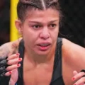 Mayra Sheetara no octógono após luta contra Michelle Montague no UFC Vegas 116