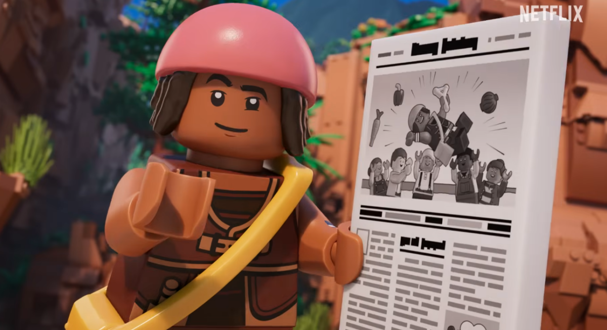 one-piece-lego-netflix-especial One Piece em versão LEGO com os Chapéus de Palha reunidos em cena animada da Netflix