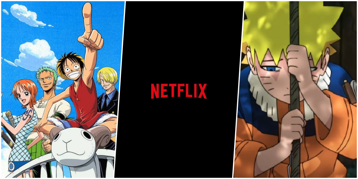 Interface da Netflix com seleção de animes disponíveis no catálogo atual