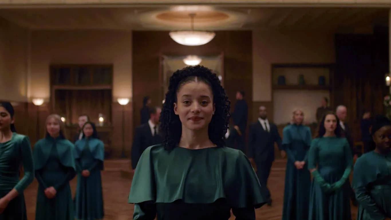 Becka e Daisy em cena tensa durante o quinto episódio de Os Testamentos