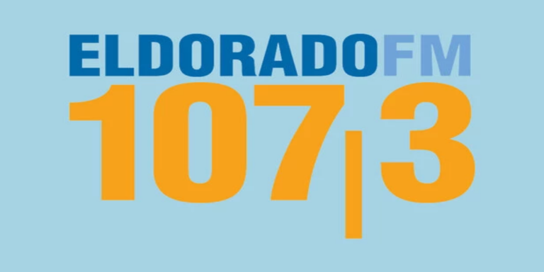 Logotipo da Rádio Eldorado sobre fundo institucional