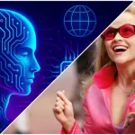 Lado esquerdo imagem criado por IA e lado direito Reese Witherspoon atuando.