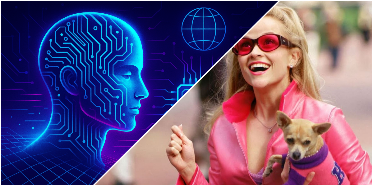 Lado esquerdo imagem criado por IA e lado direito Reese Witherspoon atuando.