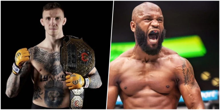 O lutador Rhys McKee desferindo um golpe de direita durante combate na PFL