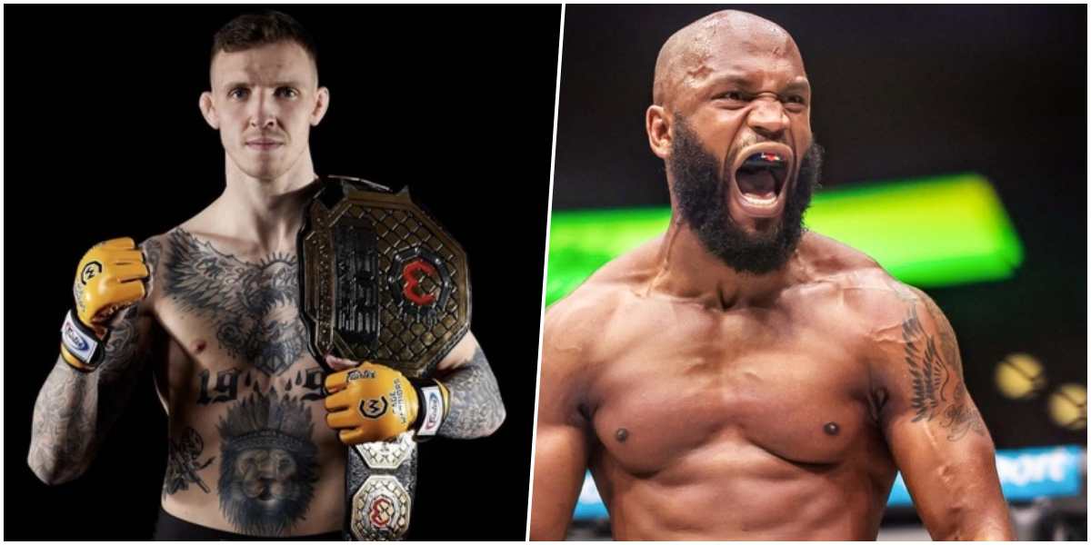 O lutador Rhys McKee desferindo um golpe de direita durante combate na PFL