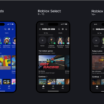 Interface da plataforma Roblox com demonstração dos novos filtros de segurança e categorias de idade.
