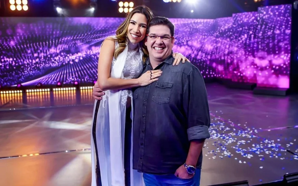 Patricia Abravanel com Michael Ukstin, que dirigiu vários de seus programas no SBT.