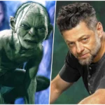 Andy Serkis durante produção de O Senhor dos Anéis: A Caçada a Gollum em bastidores da franquia cinematográfica