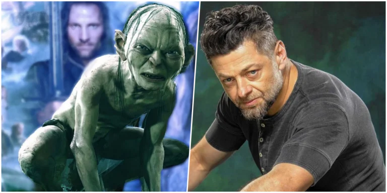 Andy Serkis durante produção de O Senhor dos Anéis: A Caçada a Gollum em bastidores da franquia cinematográfica
