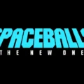 Logotipo estilizado da sequência de Spaceballs apresentada no telão da CinemaCon.