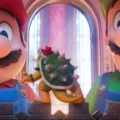 Cena da animação Super Mario Galaxy: O Filme com personagens da franquia em destaque.