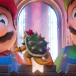 Cena da animação Super Mario Galaxy: O Filme com personagens da franquia em destaque.