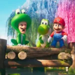Mario em cena espacial de Super Mario Galaxy: O Filme durante aventura nas galáxias