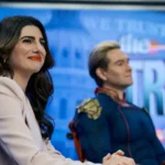 Cena da série The Boys com Capitão Pátria em destaque