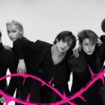Integrantes do grupo de k-pop Tomorrow X Together em cena do clipe Stick With You.