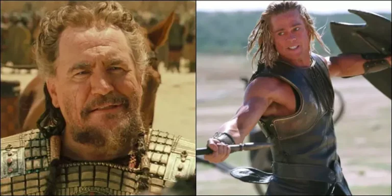 Imagem do filme Troia com destaque para elenco e produção cinematográfica