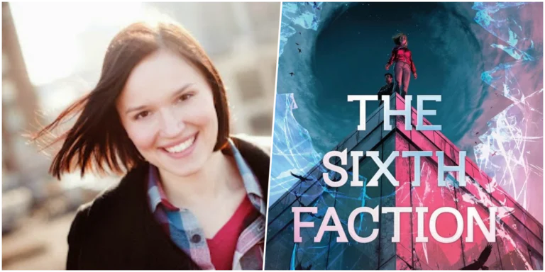 A autora Veronica Roth sorridente durante o anúncio de seu novo livro na BookCon.