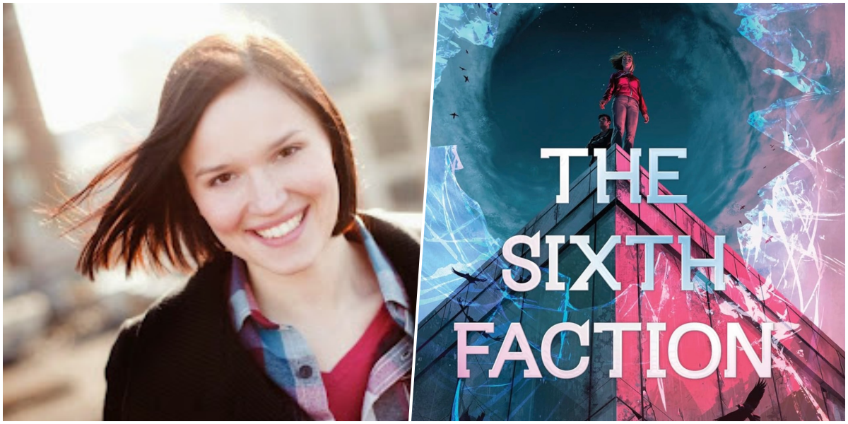 A autora Veronica Roth sorridente durante o anúncio de seu novo livro na BookCon.