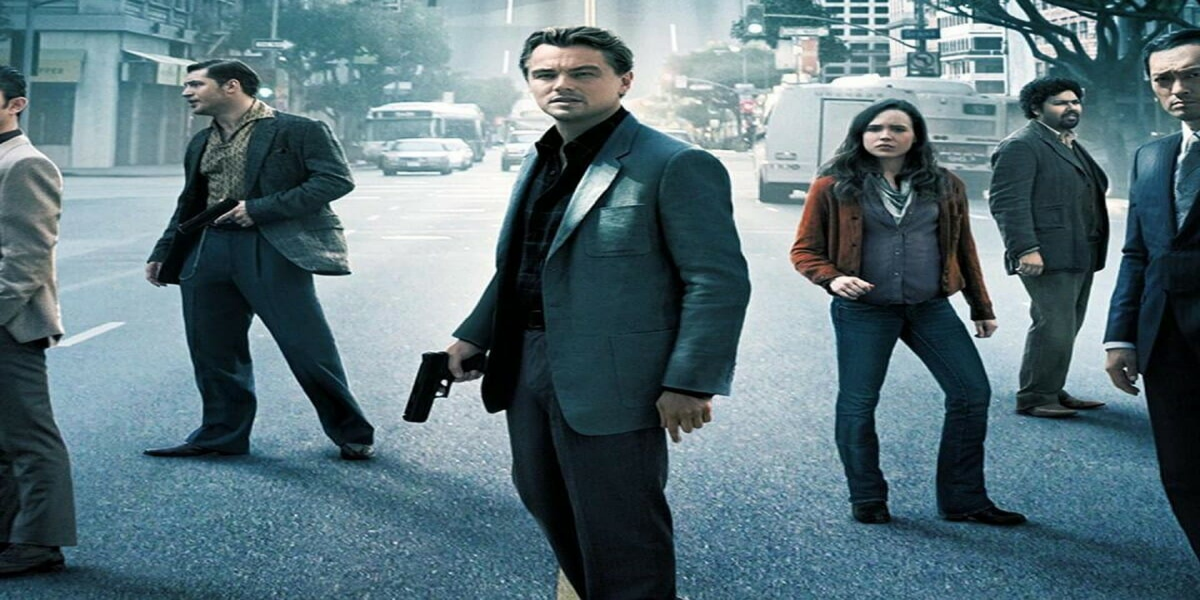 Leonardo DiCaprio em A Origem interpretando Dom Cobb em ambiente de tensão psicológica