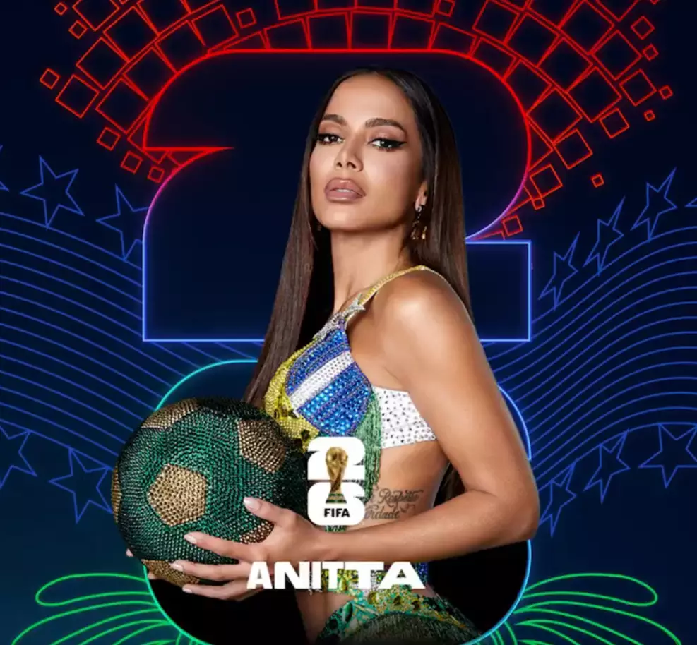 Anitta, Lisa e Rema em divulgação da música “Goals” ligada à Copa do Mundo FIFA 2026.