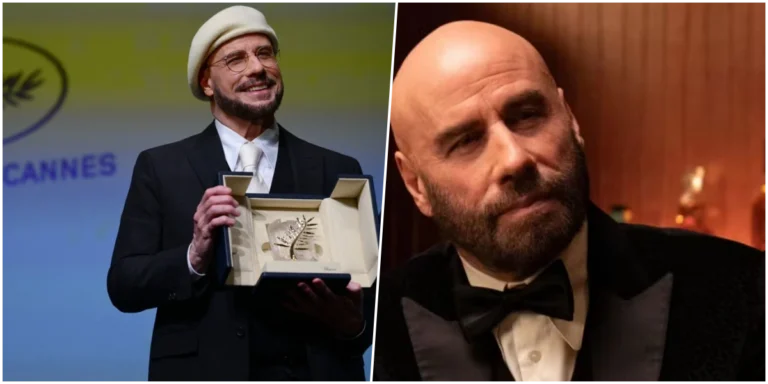 John Travolta recebe Palma de Ouro honorária durante cerimônia surpresa no Festival de Cannes.