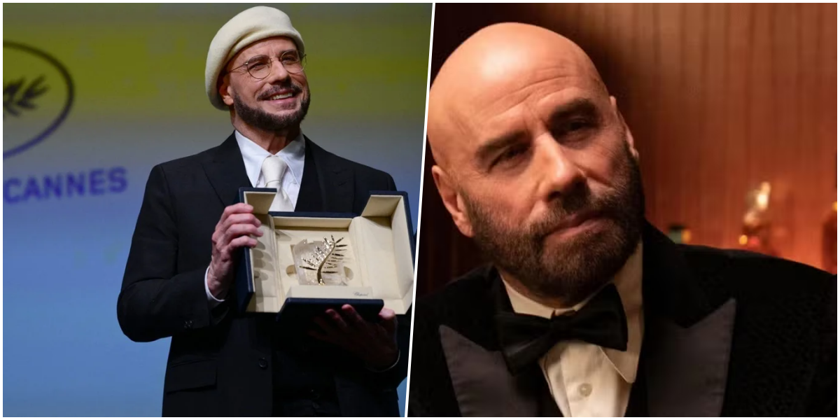 John Travolta recebe Palma de Ouro honorária durante cerimônia surpresa no Festival de Cannes.